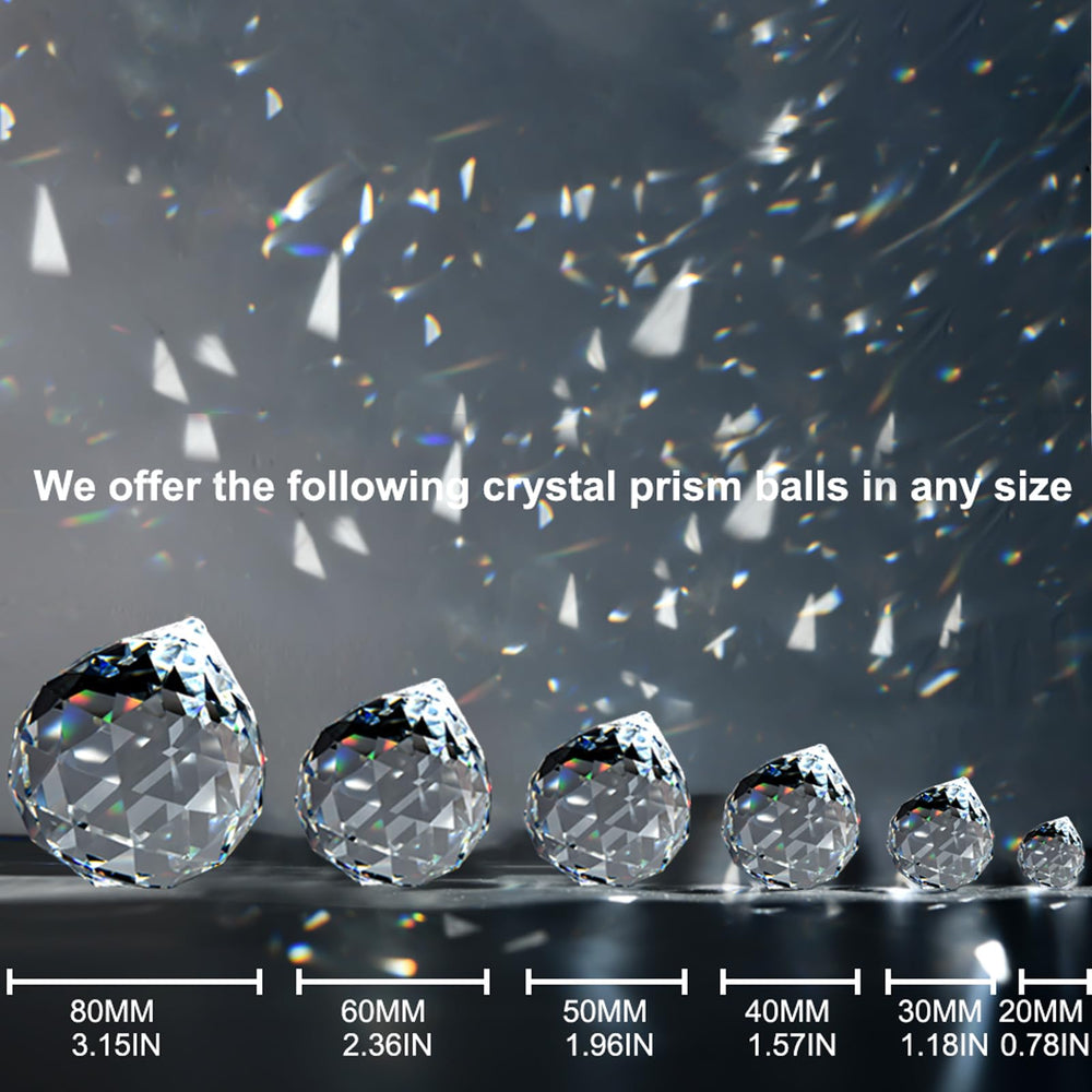 30mm/1.18 15 Pack Crystal Ball Prism Sun Shine Catcher Rainbow Pendants Maker, Hanging Crystals Prisms for Windows, for Feng Shui (Multicolor)
