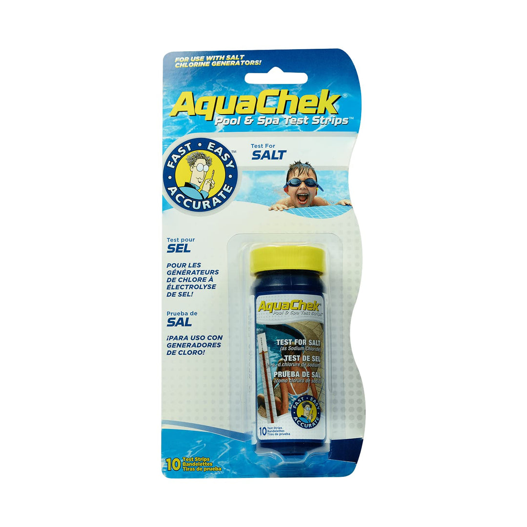 Salt Test Strip Titrators for Pools - Salt Water Pool Test Strips for Sodium Chloride - Quick and Accurate Results - Professional Water Quality Testing Kit (10 Strips)