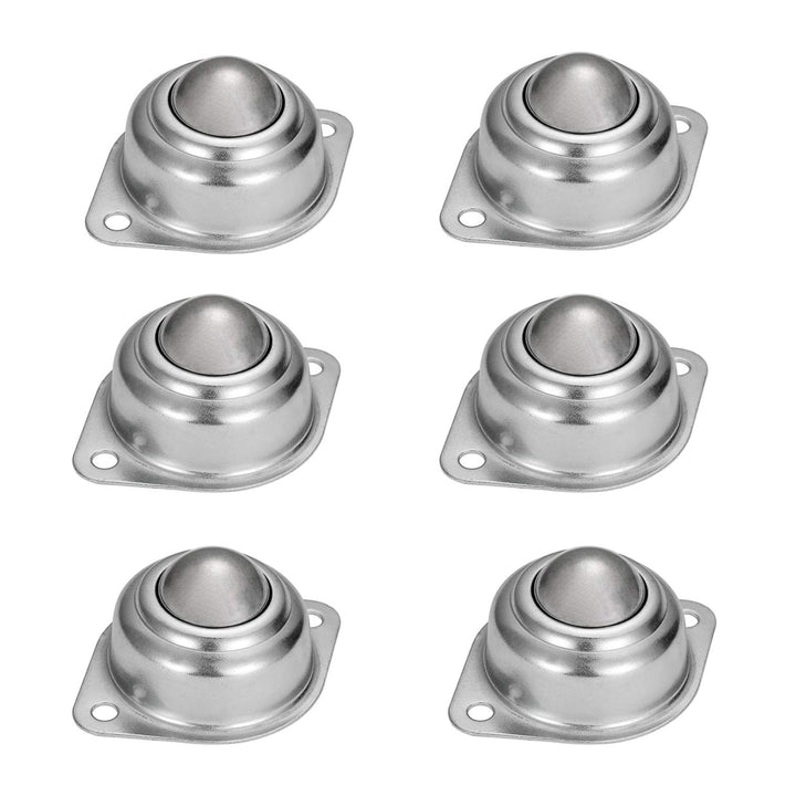 6 Pcs - 1 Roller Ball Transfer Bearing,Flange Mounted Carbon Steel Round Ball Transfer Unit Universal Rotation Ball Casters for Conveyor,Roller Stand,Transmission, Load 400 lbs