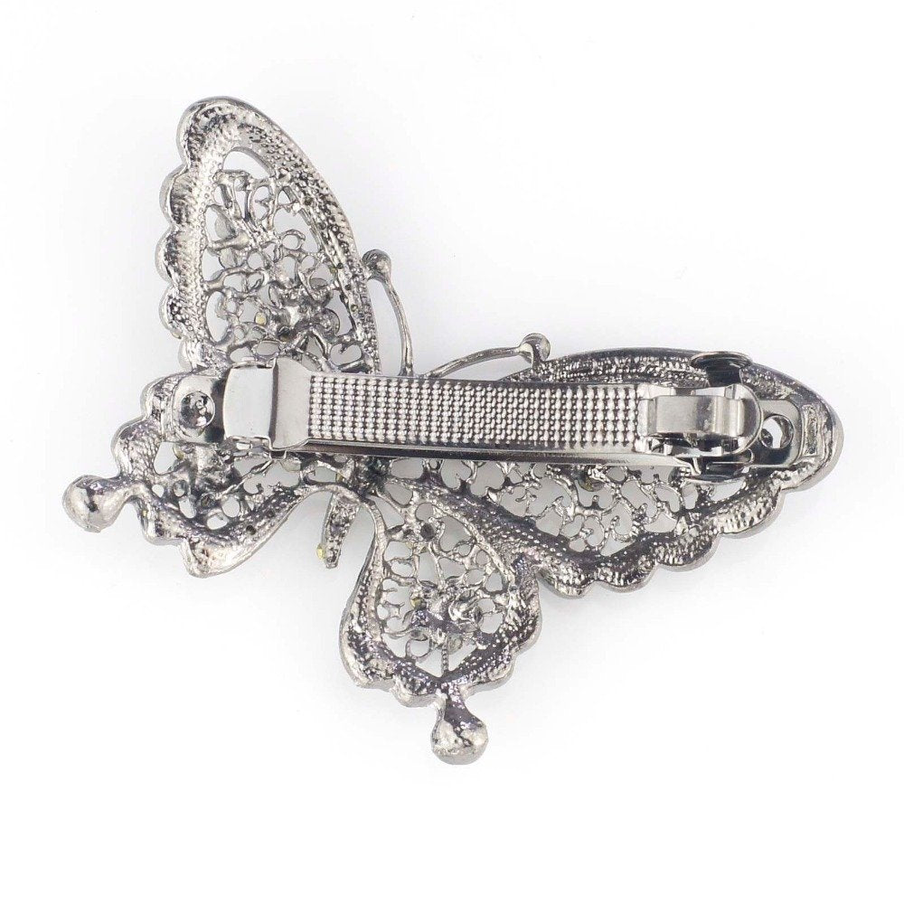 Amazing Fashion Butterfly Hairpin Blue Crystal Headwear Barrette Hair Clip Headwear Accessories Jewelry