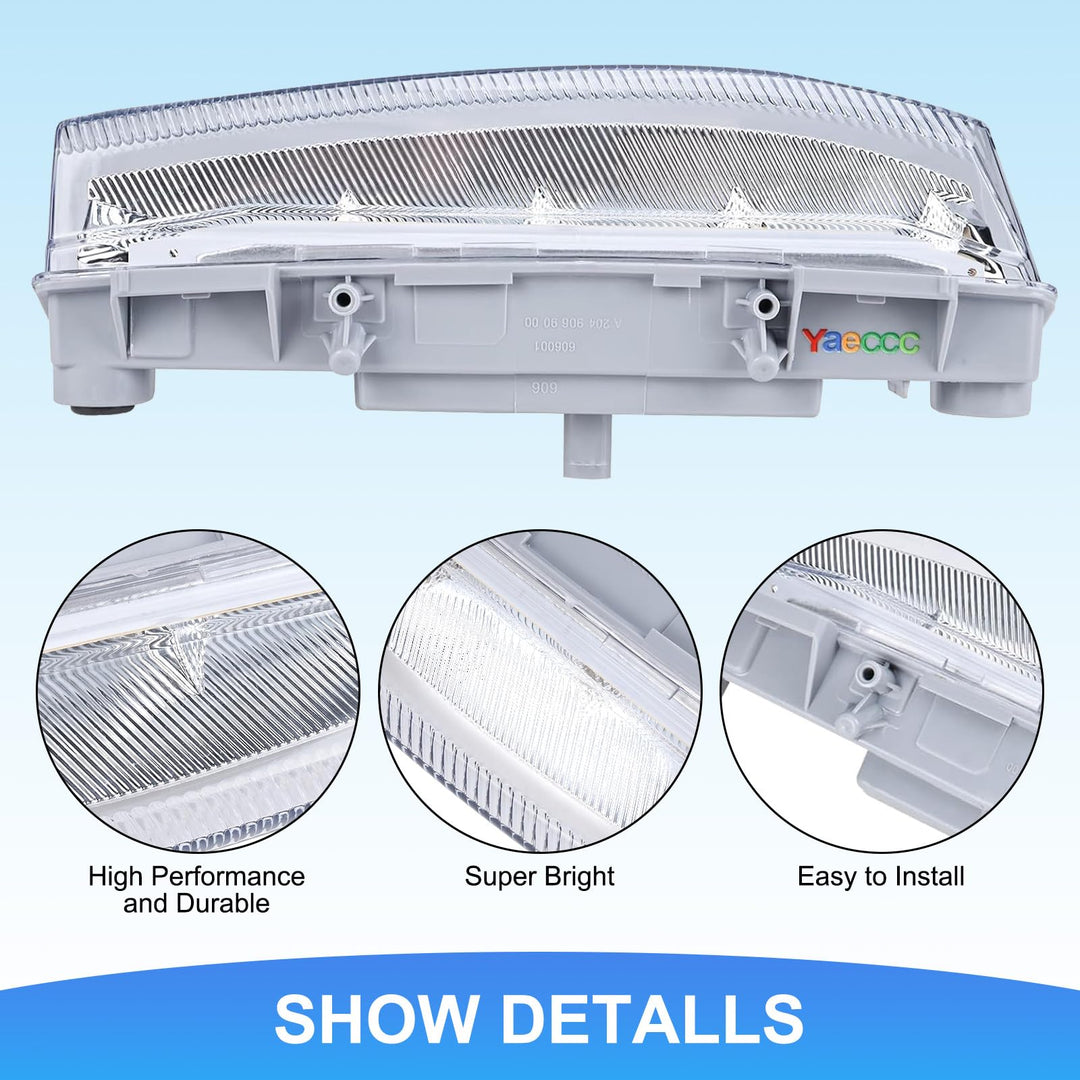 Pair of Fog Lamp LED Daytime Running Lamp Fog Light Compatible with 2007-2015 Mercedes Benz C Class W204 C250 C300 C350 E Class W212 E350