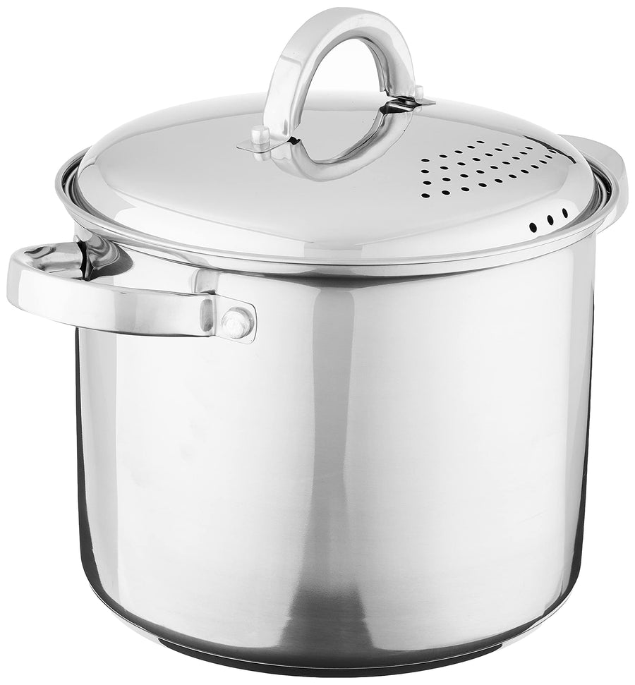 Sangerfield Stainless Steel Cookware 5-Quart Pasta Pot w/Steamer & Strainer Lid