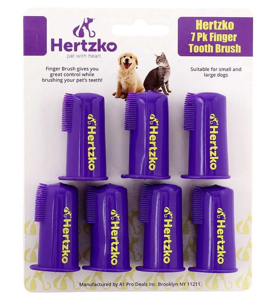 Dogs and Cat Finger Tooth Brush by Pk Includes 7 Brushes - Gives Great Control to Reach Into The Back of Your Mouth Decreases Teeth Gum Problems Advanced Oral Care