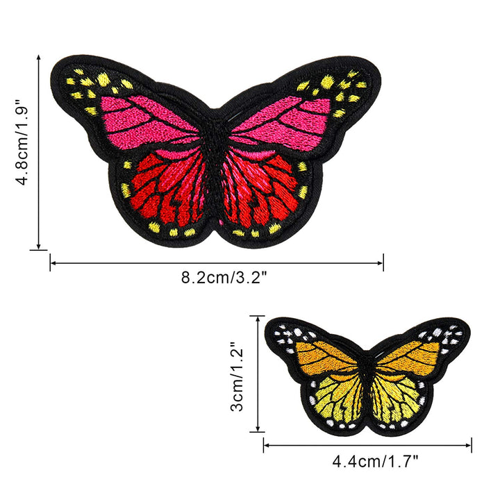 60pcs Butterfly Iron on Patches, 2 Size Embroidered Sew Applique Repair Patch