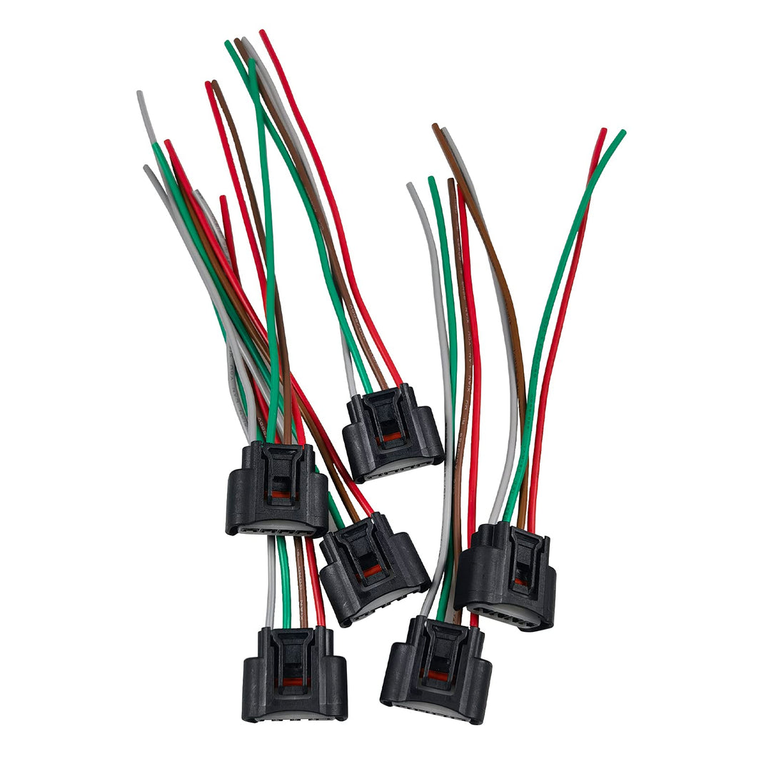 Set of 6 Ignition Coil Connector Plug Harness Replacement for Chevrolet Toyota Lexus Pontiac Scion Ignition Coil Female Connector Plug Harness Pigtail 4-Way Female 90980-11885