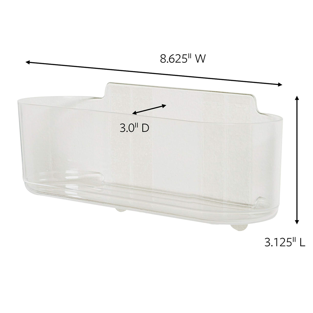 Large Caddy, Holds up to 4 lb, 8.6 x 3.1 x 3, 1 Caddy with 4 Strips, Damage Free Organization Wall Mount to Cabinet, Kitchen, Pantry, Closet, or Under Sink