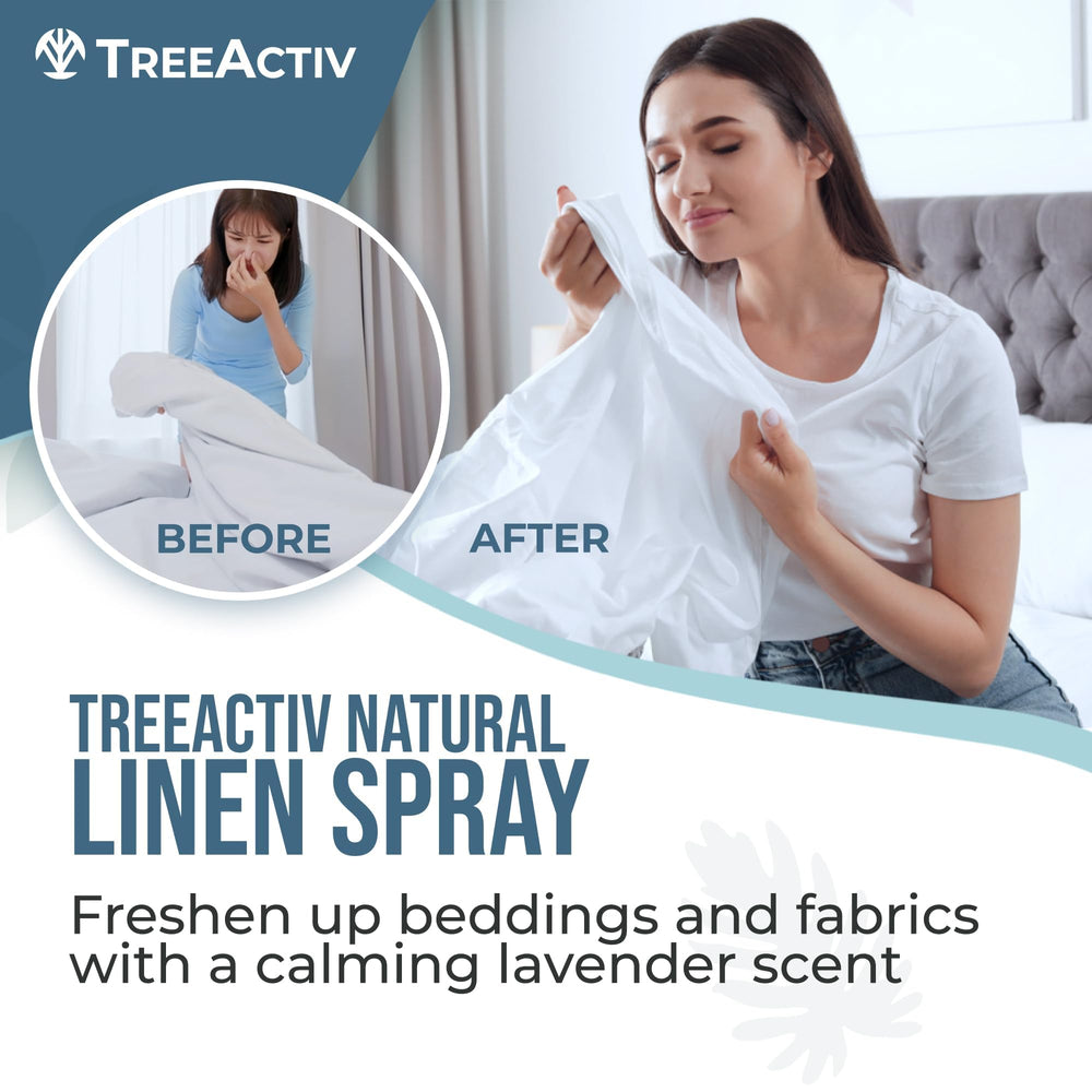 Natural Linen Spray, 8 fl oz, Lavender Spray for Sleep, Linen Spray for Beddings, Pillows, and Sheets, Lavender Bed Spray with Lavender and Tea Tree, Pillow Mist Freshener, 2000+ Sprays