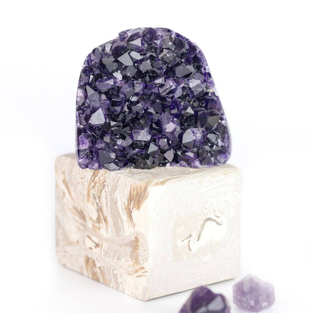 DEEP PURPLE PROJECT Large Amethyst Clusters 1 Lb to 1.7 Lb Quartz Crystal Geode Plus: Premium Gift Box Spiritual Healing Stone