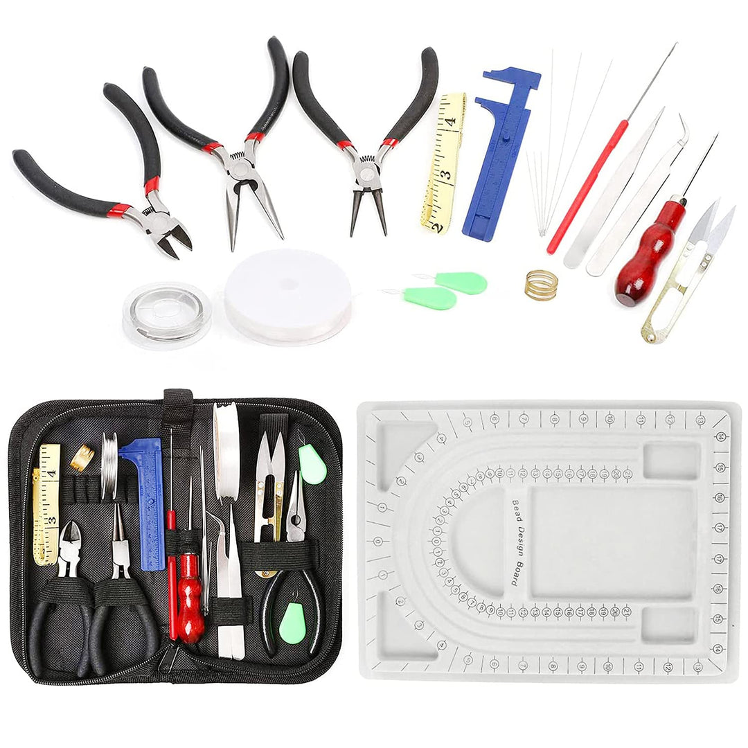 Bead Tray for Jewelry Making and Jewelry Making Supplies Kit Own Bead Tools for Jewelry Making Include Beading Board, Bead Tool Kit, Jewelry Making Tools for Jewelry Repair (23Pieces)