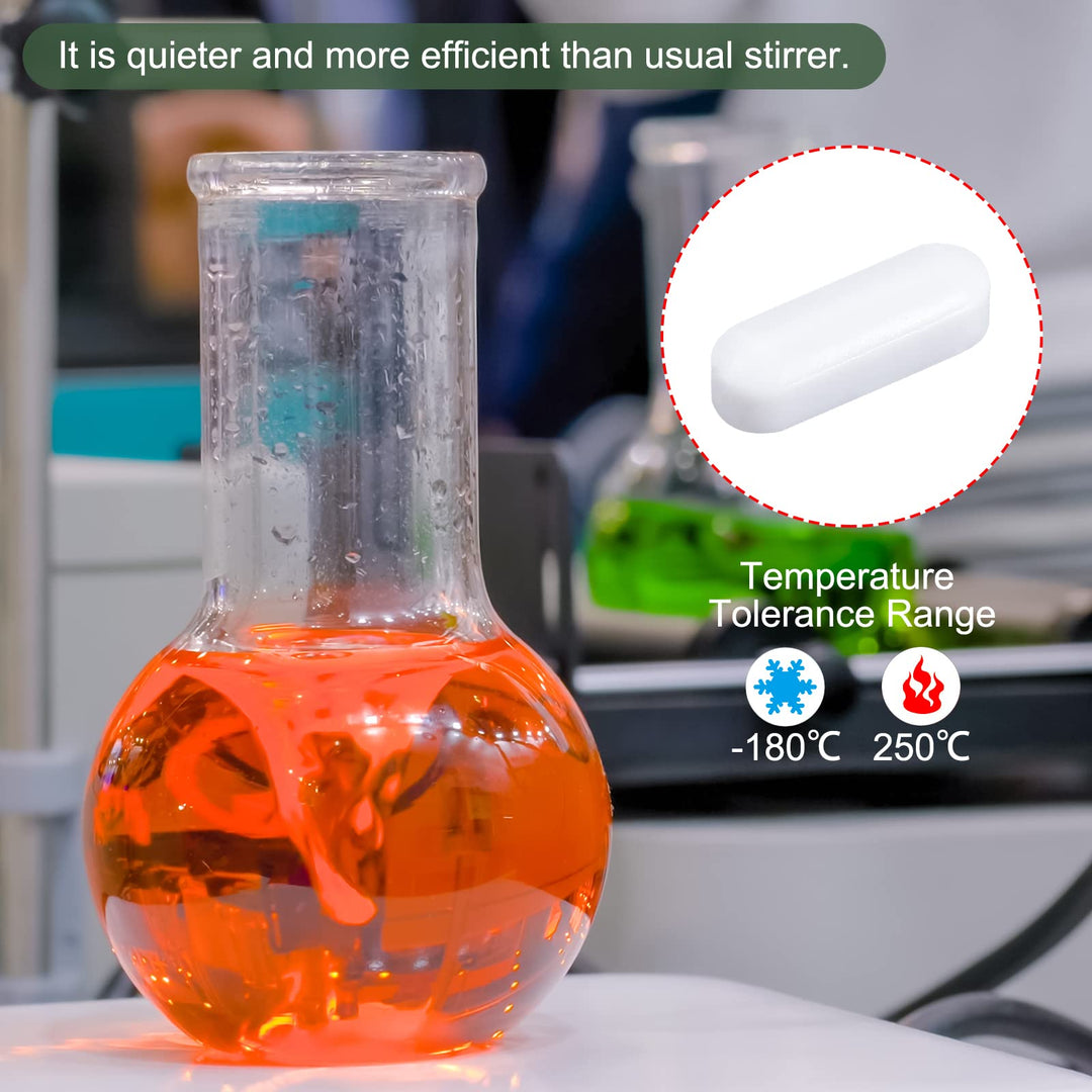 5 Pcs Magnetic Stir Bar, PTFE Coated Cylinder Type Stirrer | Great for Lab Liquid Solution Stirring Mixing(White, 0.59 x 0.2-Inch)