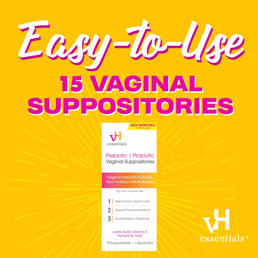 Prebiotic PH Balanced Vaginal SuppositoriesBox, Original Version, 15 Count