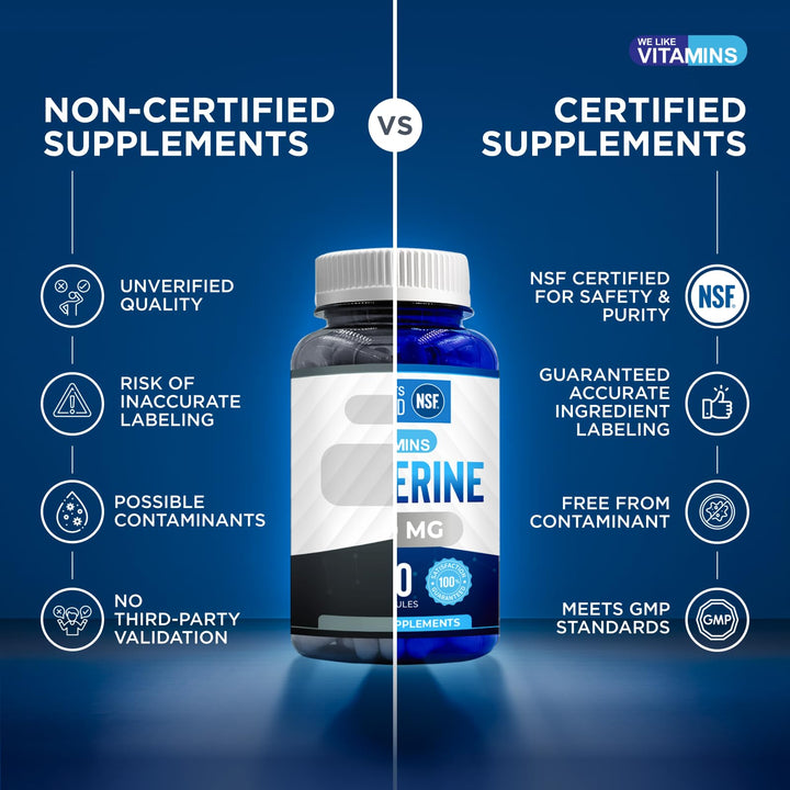 Berberine Supplement, Berberine 1200mg, Pure Max Strength Berberine HCL - 180 Vegetarian Capsules (Gluten Free and Non GMO) - 90 Servings of Berberine by WeLikeVitamins