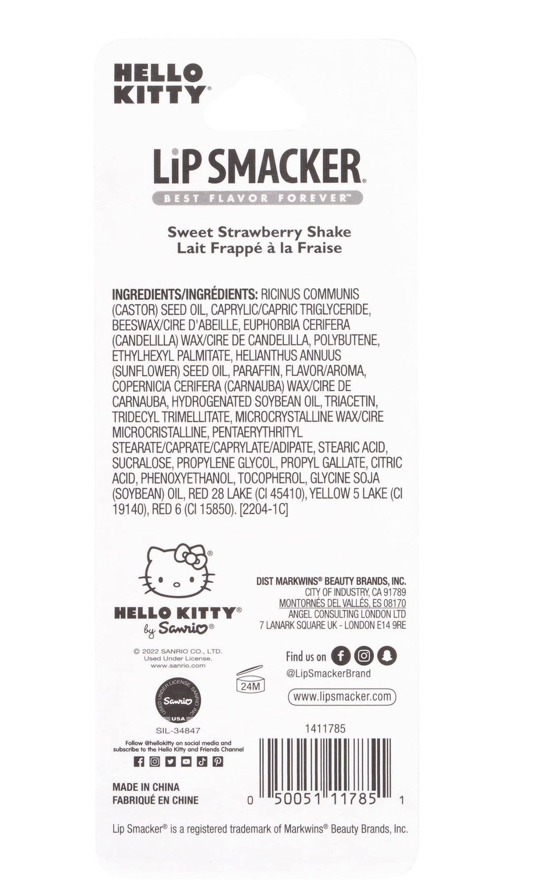 Hello Kitty Holiday Flavored Lip Balm Lippy Pal Stocking Stuffer
