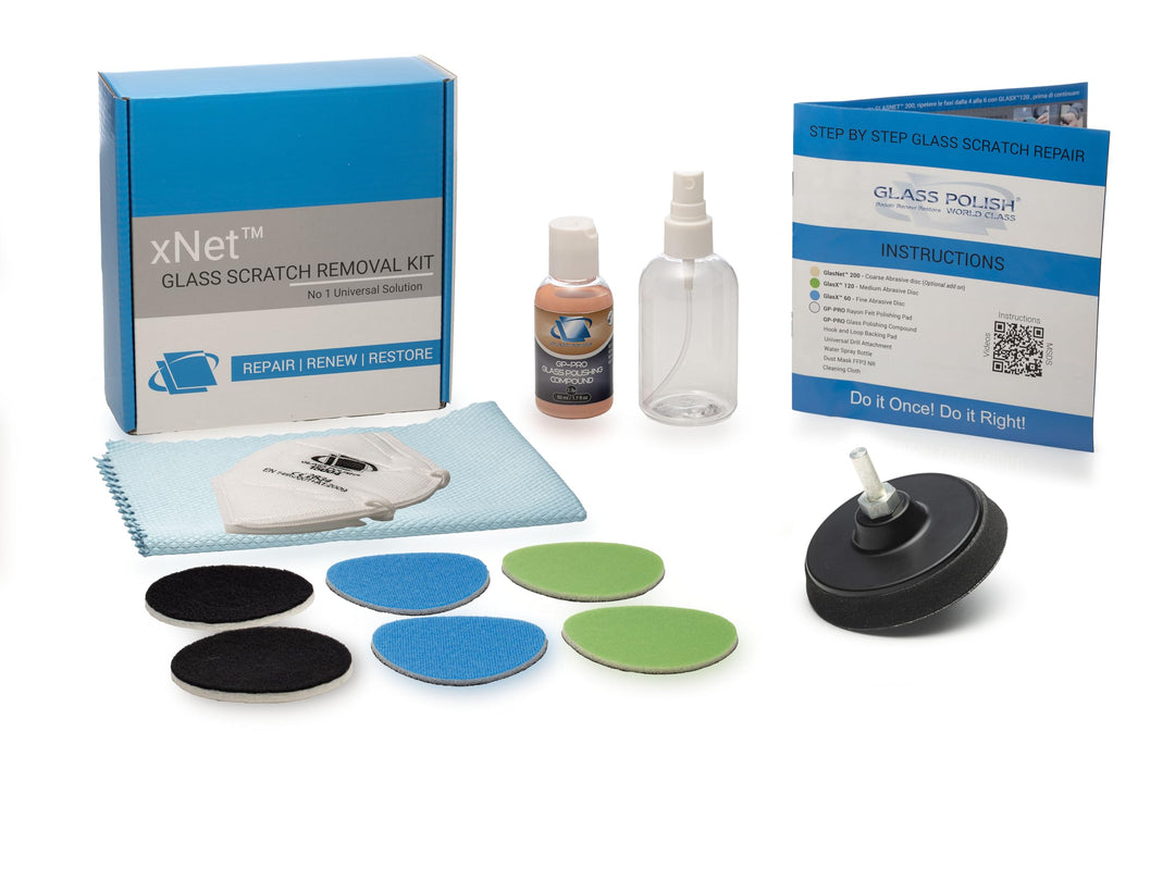 (3'') Glass Scratch Removal Kit for use with a Drill on All Glass Surfaces