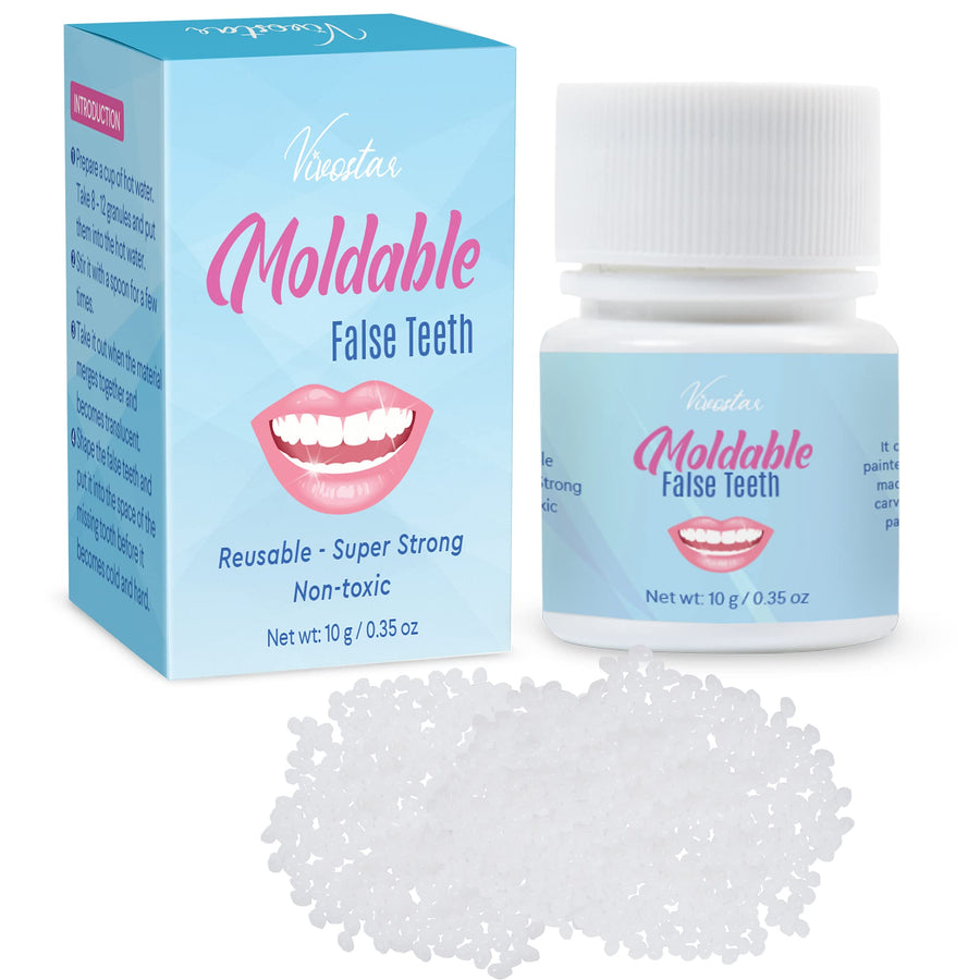 Teeth Repair Kit, Temporary Teeth Replacement Kit, Do it Yourself Thermal Fitting Beads, Moldable False Teeth for Snap On Instant and Confident Smile
