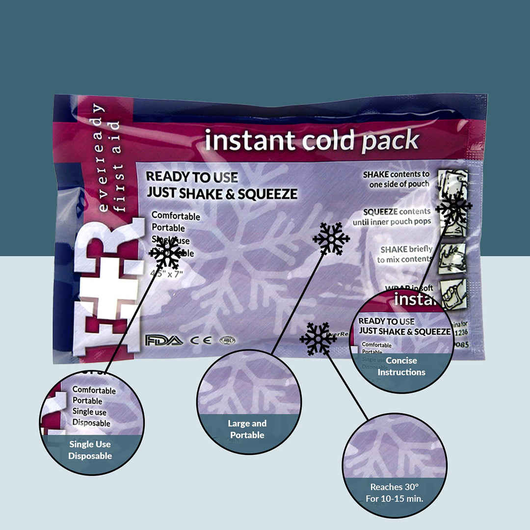 Disposable Cold Compress Therapy Instant Ice Pack for Injuries 4.5 x 7 - 6 Pack