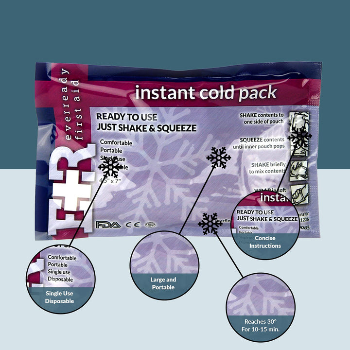 Disposable Cold Compress Therapy Instant Ice Pack for Injuries 4.5 x 7 - 6 Pack