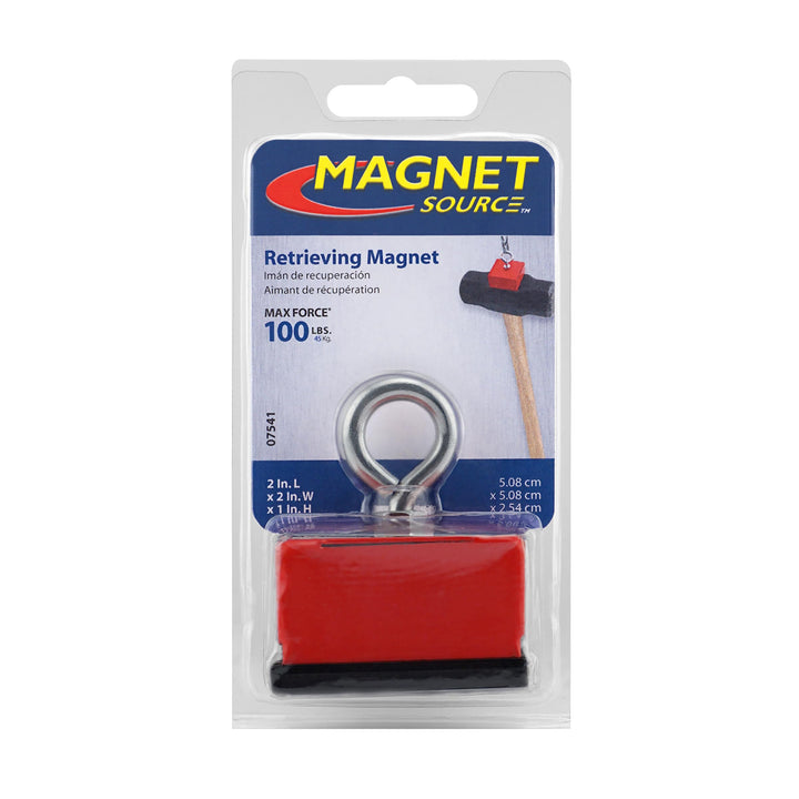 Fishing Magnet with Eyebolt - Powerful Retrieving and Holding Magnet, 100 lb Pull Force, 07541