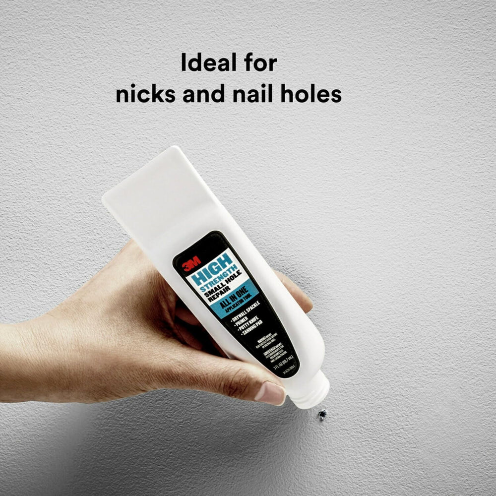 Small Hole Repair High Strength, All in One Applicator Tool, 1-Pack, Quick and Easy Repair for Nicks and Nail Holes, Includes Putty Knife, Spackle, and Sanding Pad For Wall Repairs (SHR-3-AIO)