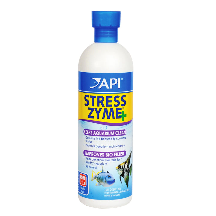 STRESS ZYME Freshwater and Saltwater Aquarium Cleaning Solution 16-Ounce Bottle
