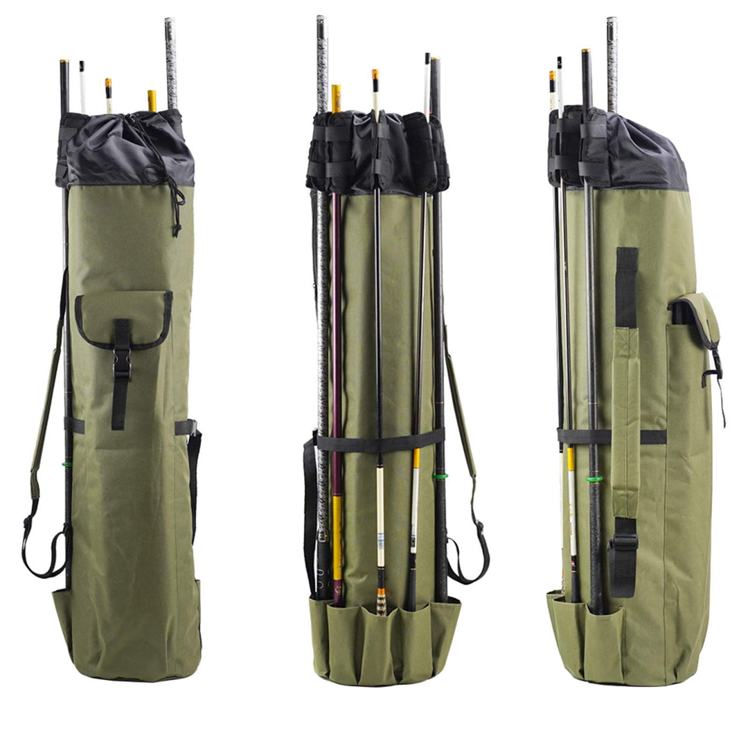 Fishing Rod Cases for Men, 48.5 x 13.5 Fishing Bag, Holds 5 Poles&Tackle, Fodable Fishing Rod & Reel Organizer