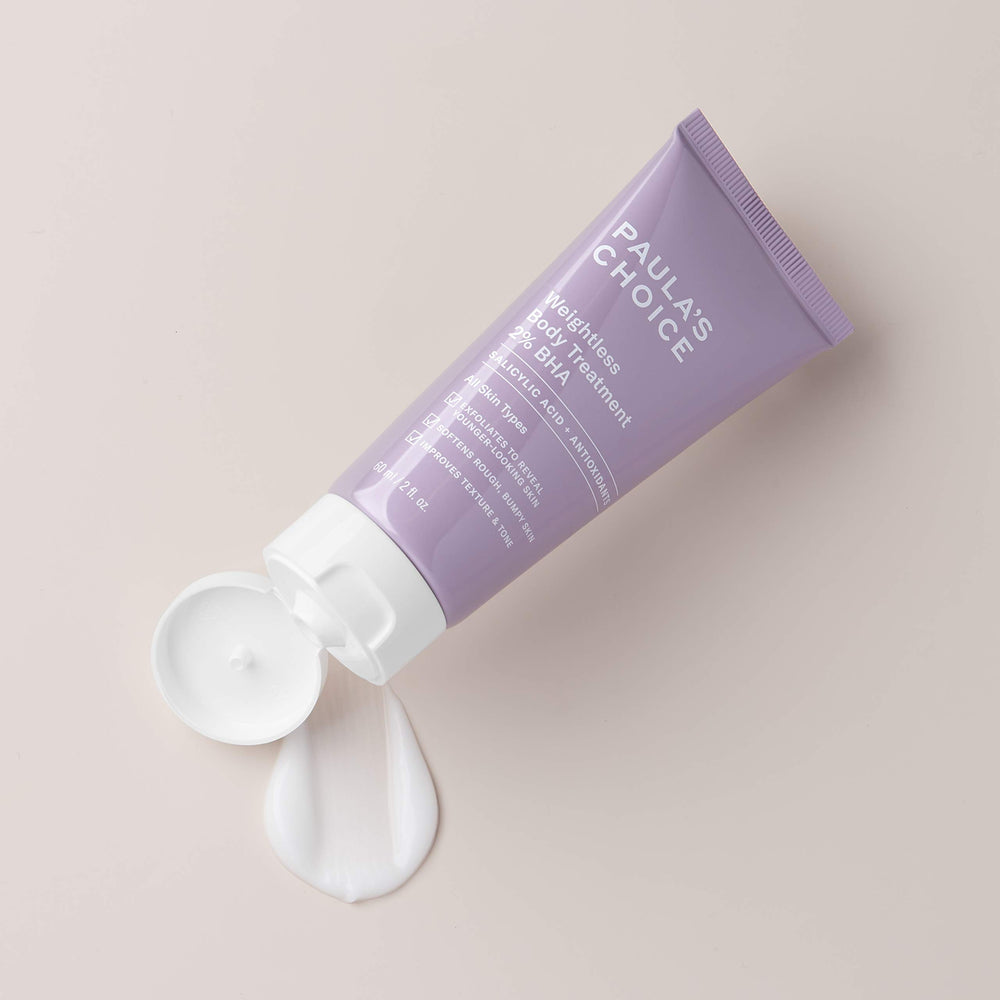 Weightless Body Treatment 2% BHA, Salicylic Acid & Chamomile Lotion Exfoliant, Moisturizer for Keratosis Pilaris (KP) Prone Skin & Clogged Pores, Fragrance-Free & Paraben-Free
