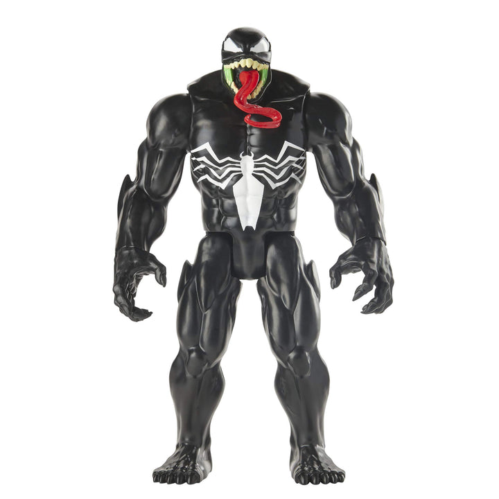 Spider-Man Maximum Venom Titan Hero Venom Action Figure, Inspired by The Universe, Blast Gear-Compatible Back Port, Ages 4 and Up, Black