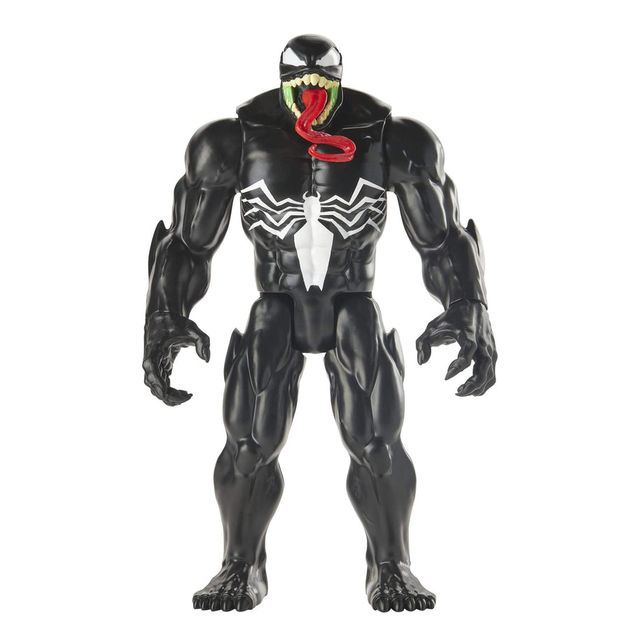 Spider-Man Maximum Venom Titan Hero Venom Action Figure, Inspired by The Universe, Blast Gear-Compatible Back Port, Ages 4 and Up, Black