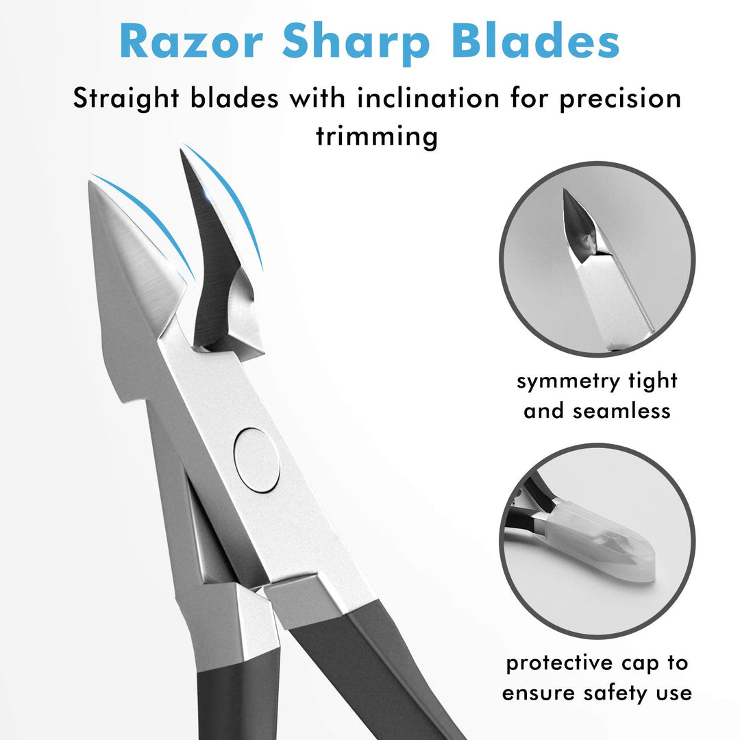 Cuticle Trimmer Professional - Stainless Steel Cuticle Nipper Professional Cuticle Cutter Cuticle Clippers Scissors Cuticle Remover Manicure Tools Black