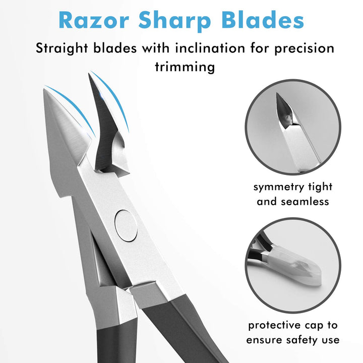 Cuticle Trimmer Professional - Stainless Steel Cuticle Nipper Professional Cuticle Cutter Cuticle Clippers Scissors Cuticle Remover Manicure Tools Black