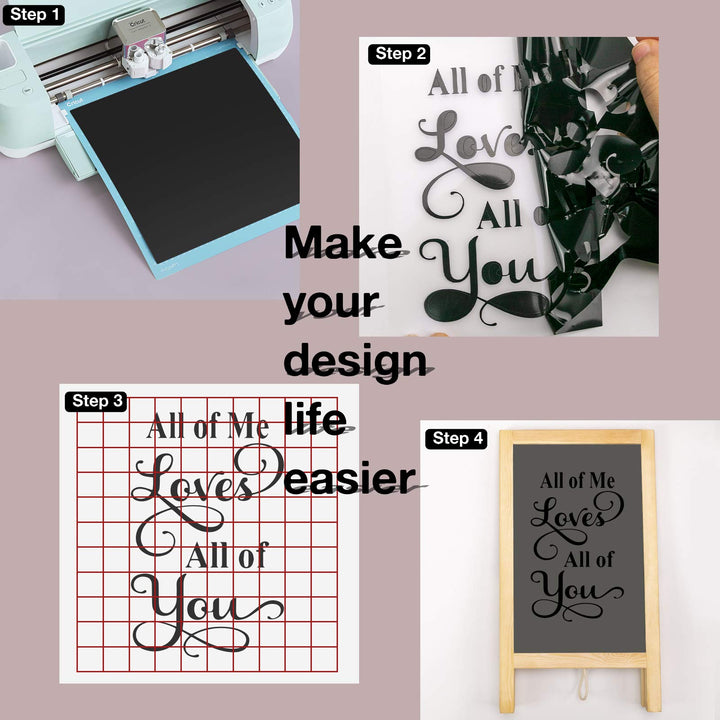 Black Permanent Vinyl for Cricut - 12 x 50 FT Black Vinyl Roll, Adhesive Vinyl Sheets for Cricut, Silhouette and Cameo