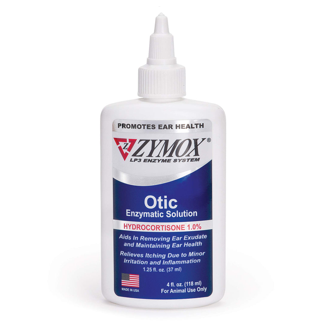 Otic Enzymatic Solution for Dogs and Cats to Soothe Ear Infections with 1% Hydrocortisone for Itch Relief, 4oz