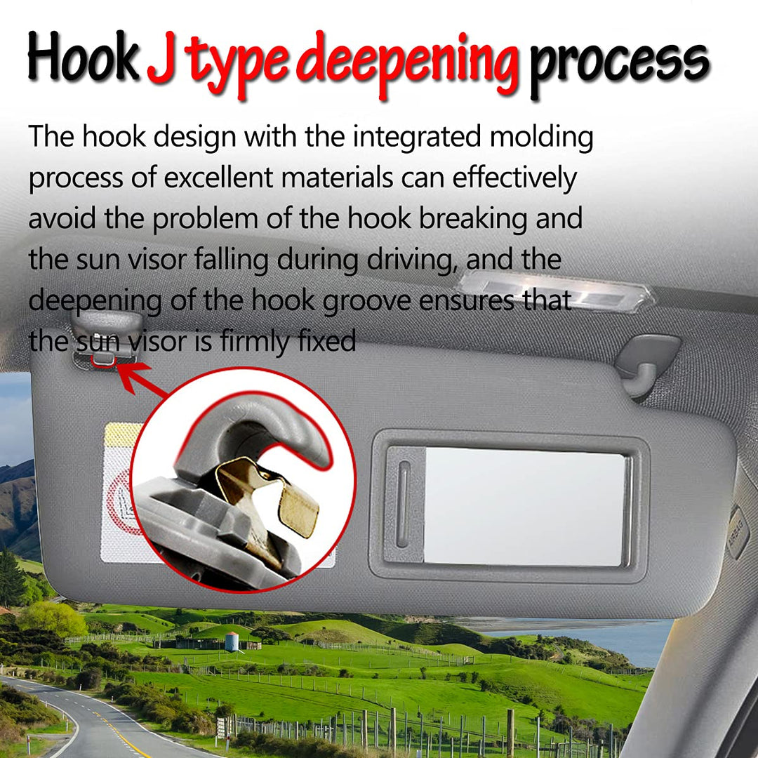 2-Pack Beige Interior Sun Visor Hook Clip Base Makeup Mirror Fixing Bracket Compatible with A1 A3 A4 A5 Q3 Q5 OEM(8E0 857 562, 8U0 857 562A)
