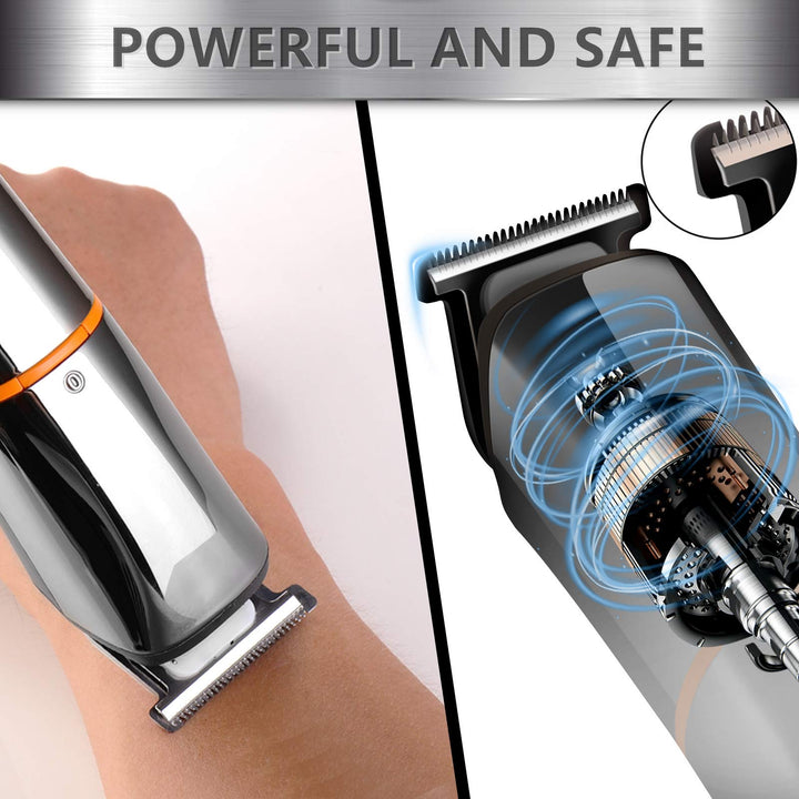 Beard Trimmer for Men Electric Razor Waterproof Professional Hair Clippers 6 in 1 Cordless Grooming Kit USB Rechargeable with Travel Case