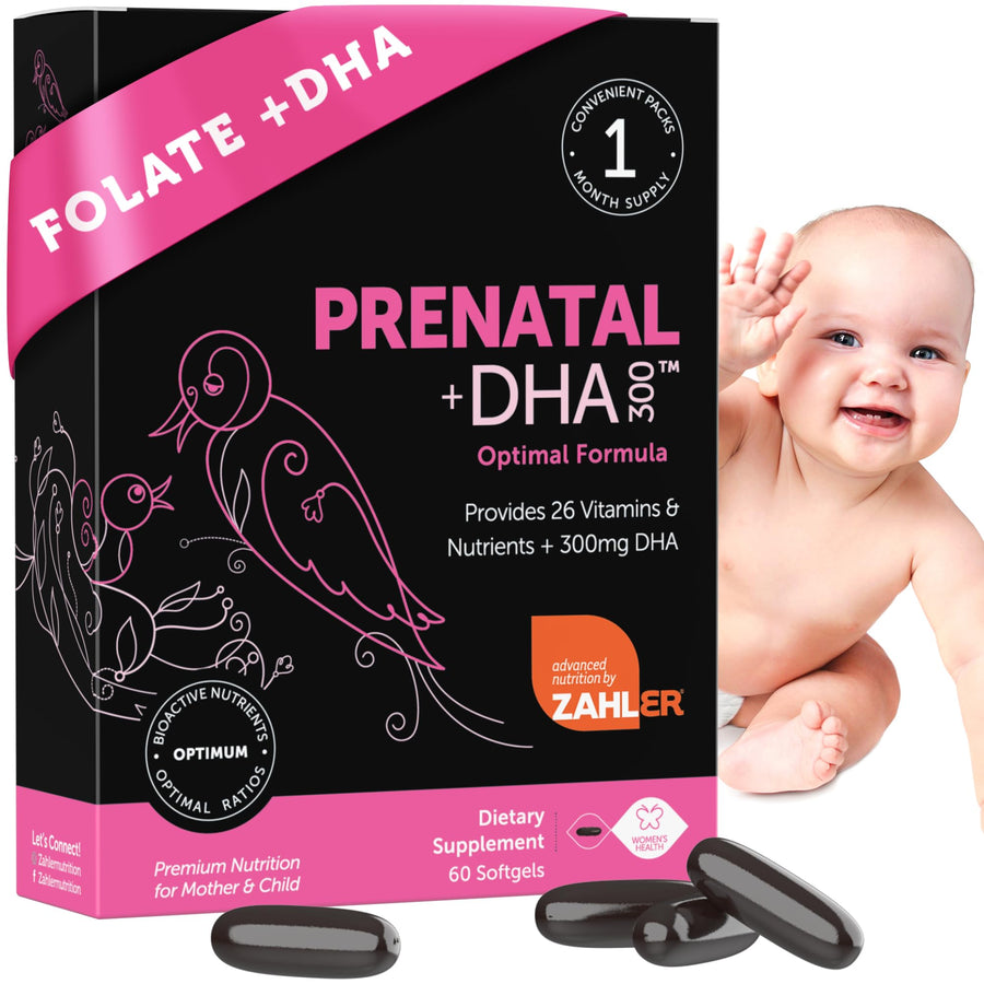 Prenatal Vitamin with DHA & Folate - DHA Supplements & Prenatal Multivitamin for Mother and Child - Kosher Prenatal DHA Prenatal Vitamins with Iron, Pre Natal Softgels 60 Count