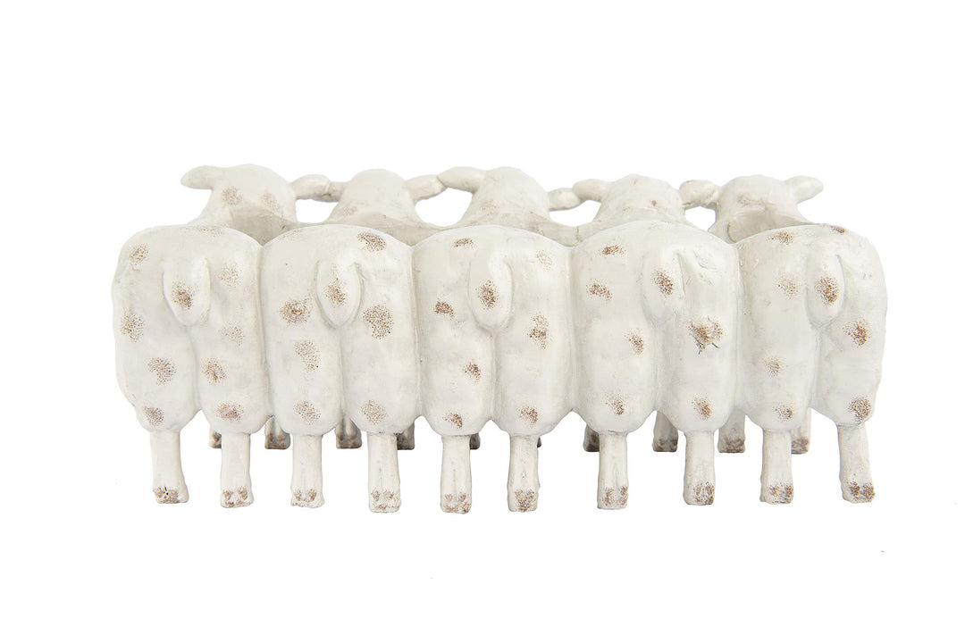 Farmhouse Resin Sheep Planter, White, EC0260