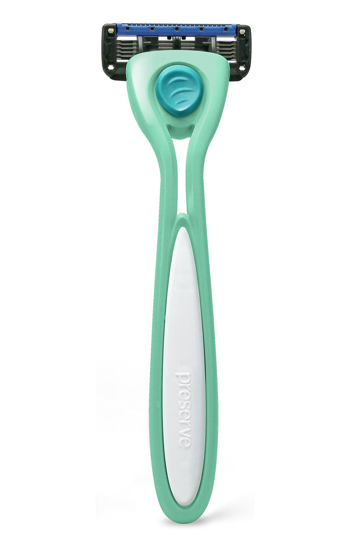Shave 5 Five Blade Refillable Razor, Made from Recycled Materials, Neptune Green