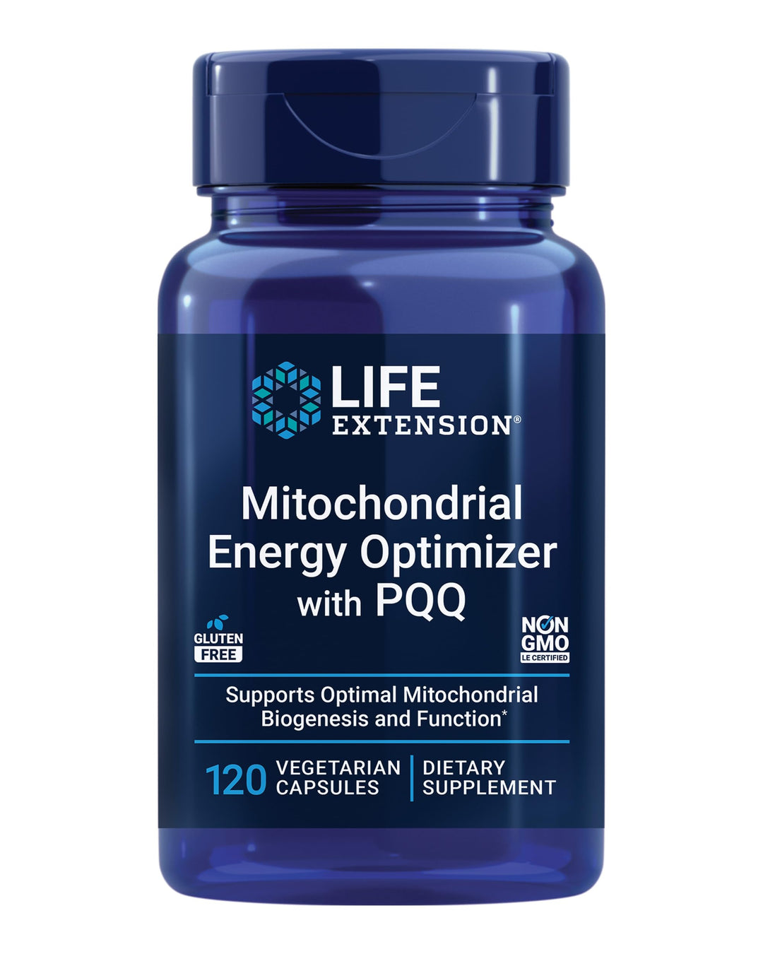 Mitochondrial Energy Optimizer with PQQ – For Heart & Brain Health, Energy Management and Anti-Aging - Gluten-Free, Non-GMO, Vegetarian – 120 Capsules