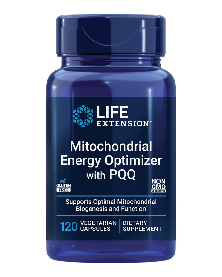 Mitochondrial Energy Optimizer with PQQ – For Heart & Brain Health, Energy Management and Anti-Aging - Gluten-Free, Non-GMO, Vegetarian – 120 Capsules
