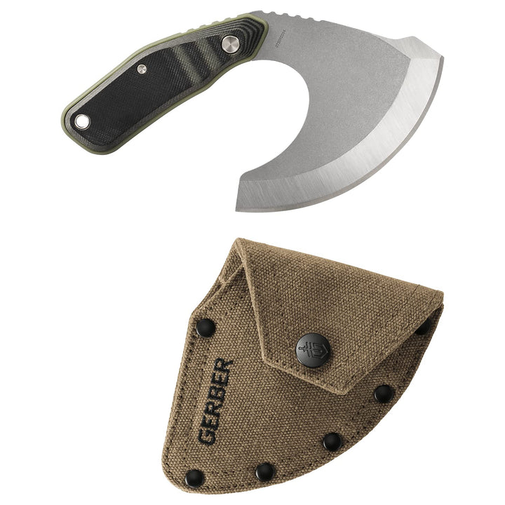 Gerber Gear Downwind Ulu - Ulu Knife with Sheath for Hunting Gear - Black