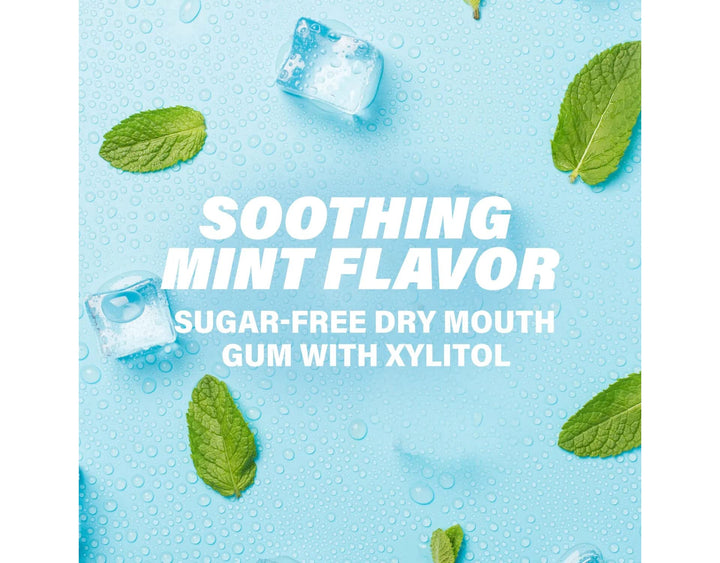 Dry Mouth Moisturizing Gum, Soothing Mint, Sugar Free, 20 Count (Pack of 3)