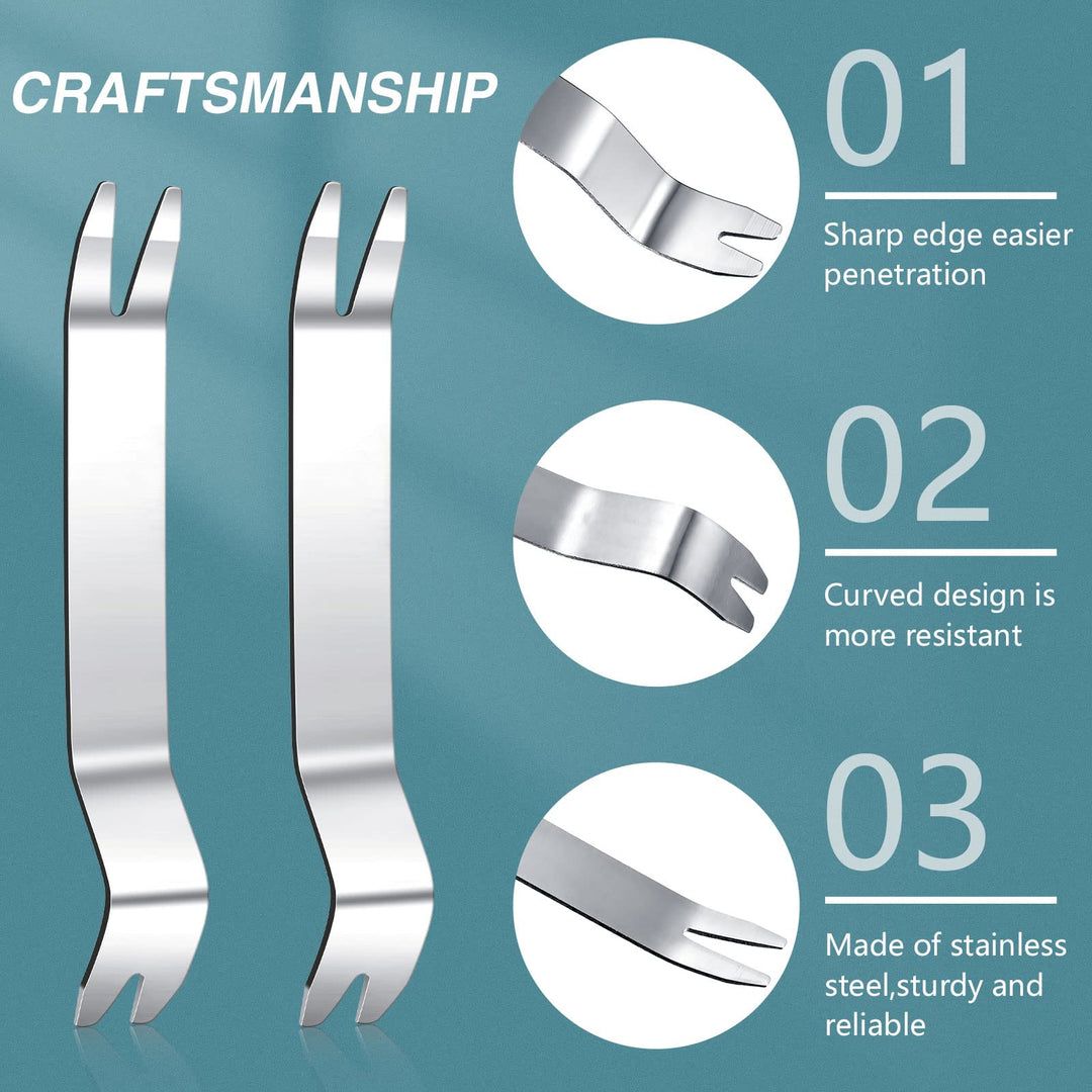 3 Piece Set - Stainless Steel Paver Extractor Tool and Nitrile Garden Gloves for Patio, Lawn and Garden