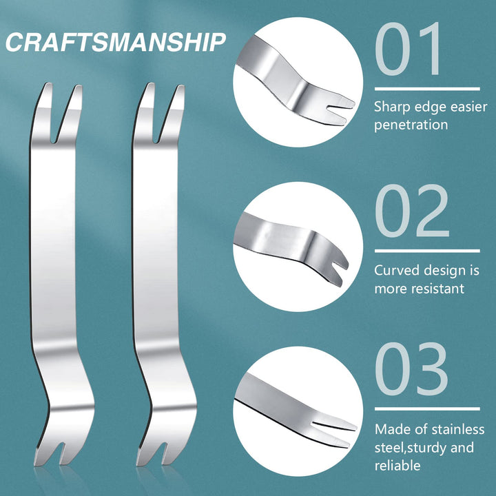 3 Piece Set - Stainless Steel Paver Extractor Tool and Nitrile Garden Gloves for Patio, Lawn and Garden