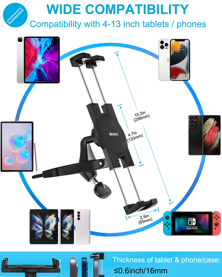 CD Slot Car Tablet Mount, 360° Rotatable CD Player Car Tablet & Phone Holder for iPad Pro 9.7, 11, 12.9 Air Mini 5 4 3 2, Samsung Galaxy Tabs, Switch, iPhone, More 4-13 Cell Phones and Tablets