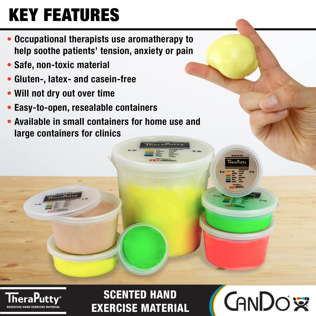 TheraPutty Scented Hand Exercise Putty for Rehabilitation, Exercises, Hand Therapy, Occupational Therapy, Apple Green Medium 2oz