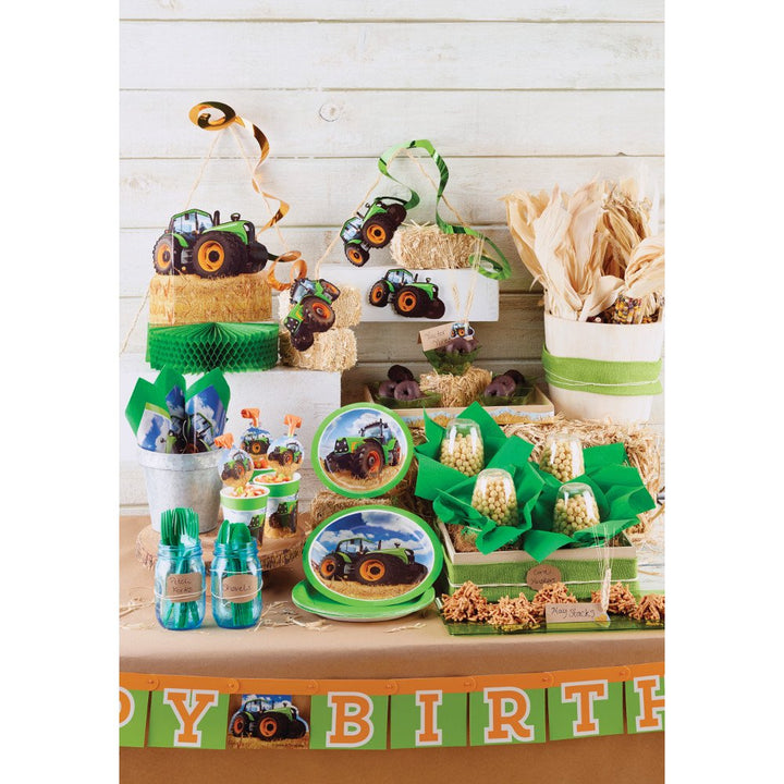 Tractor Time Round Paper Plates (8 Count), 8.75