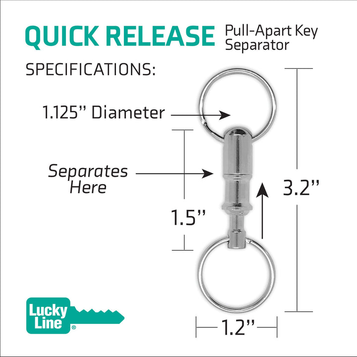 Quick Release Keychain, unisex, adult, Nickel-Plated Brass, 1 Per Pack (70701)