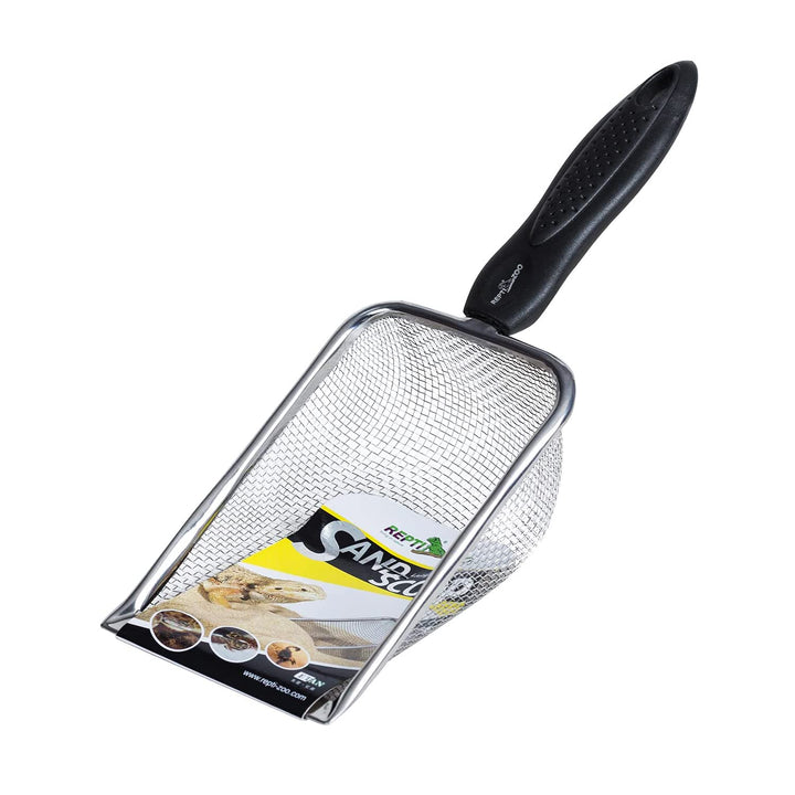 Reptile Sand Stainless Steel Fine Mesh Reptile Substrate Metal Sand Shovel Terrarium Substrate Long-Lasting Litter Cleaner Corner Scoop