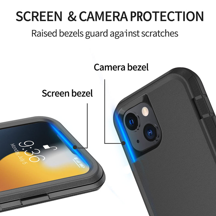 Compatible with iPhone 13 Case, Drop Protection Full Body Rugged Shockproof/Dust Proof Military Protective Tough Durable Phone Cover Heavy Duty (Purple Red/Light Pink)