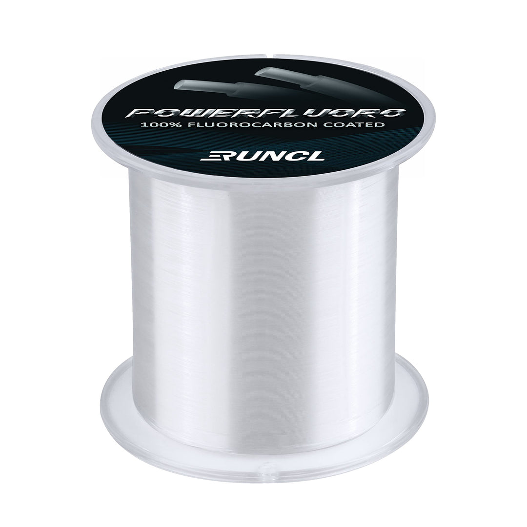 PowerFluoro Fishing Line, 100% Fluorocarbon Coated Fishing Line, Hybrid Line - Virtually Invisible, Faster Sinking, Low Stretch, Extra Sensitivity, Abrasion Resistance (300Yds, 5LB(2.3kgs))